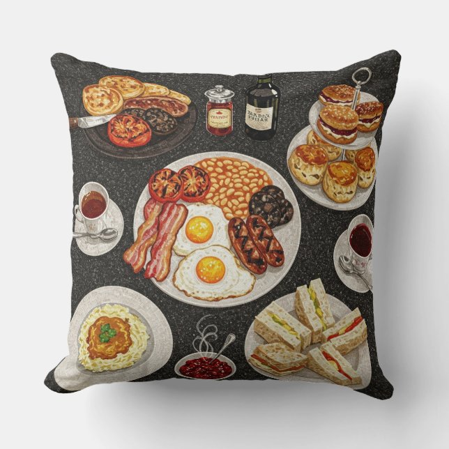 Das Mosaik ist ein englisches Frühstück Kissen (Vorderseite)