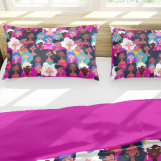 Das multikulturelle Frauenbild ist rosa Kissenbezug