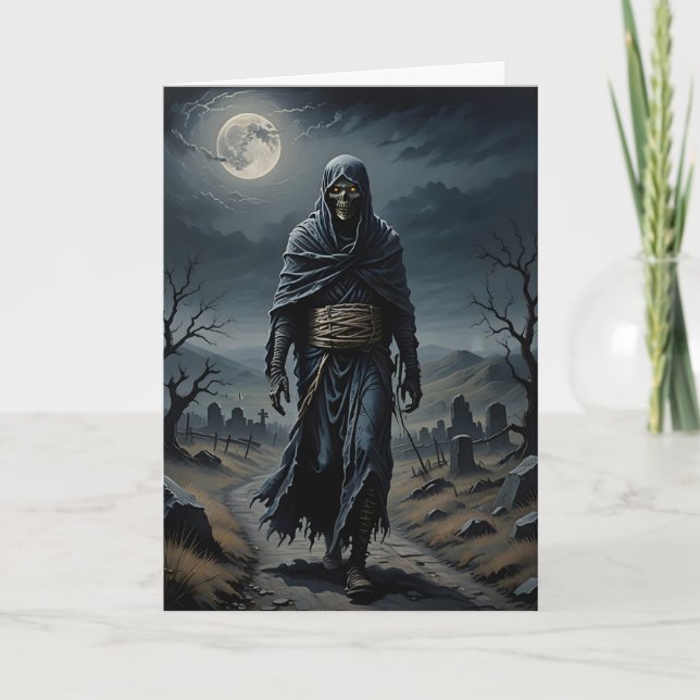 Das Mummy Walks Halloween Karte (Vorderseite)