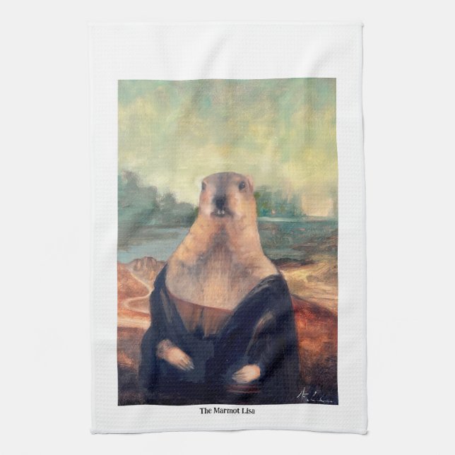 Das Murmeltier Lisa Küchenhandtuch Geschirrtuch (Vertikal)