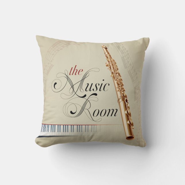Das Musik-Raum-Flöten-Kissen Kissen (Vorderseite)