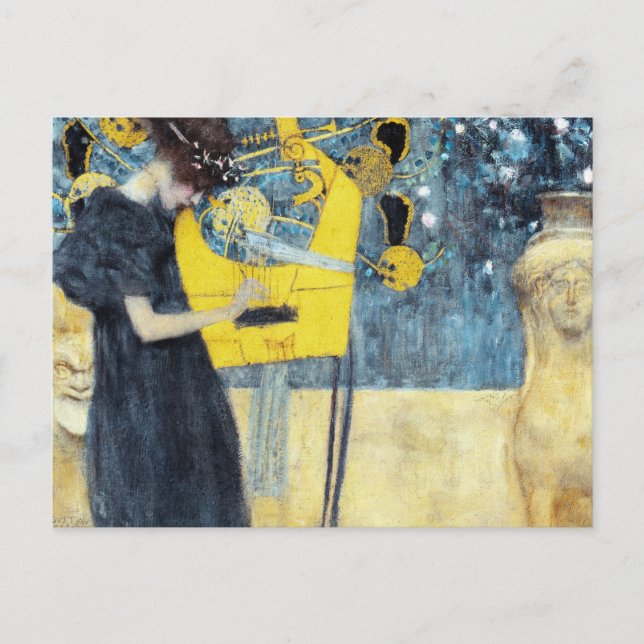 Das Musikbild von Gustav Klimt Postkarte (Vorderseite)