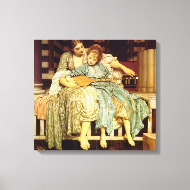 Das Musikunterricht von Frederic Leighton Leinwanddruck (Vorderseite)