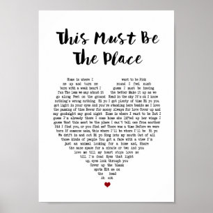 Das muss der Ort sein, an dem Herz Lyric drucken k Poster