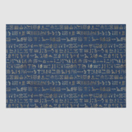 Das Muster der ägyptischen Hieroglyphen aus Gold u Seidenpapier