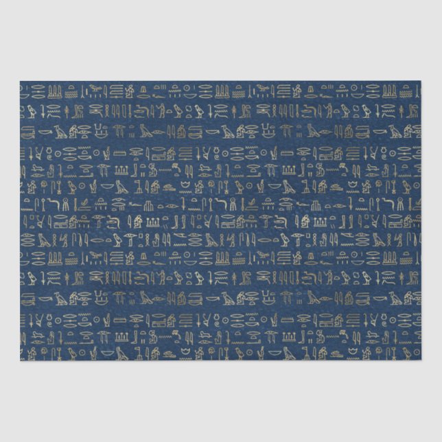 Das Muster der ägyptischen Hieroglyphen aus Gold u Seidenpapier (Vorderseite)