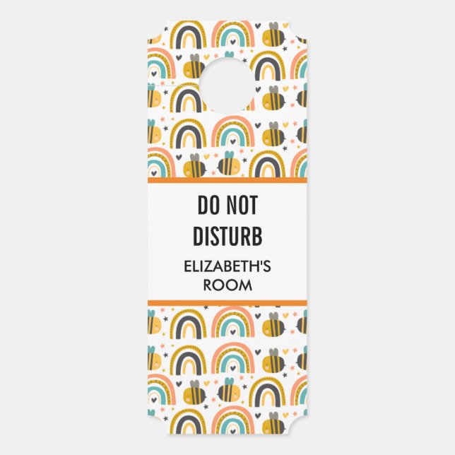 Das Muster der Hummeln und Regenbogen darf nicht g Türanhänger (Vorderseite)