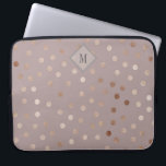 Das Muster der Punkte mit dem Monogramm schimmern Laptopschutzhülle<br><div class="desc">Stilvoll und elegant,  mit einem schönen,  lila mauvischen Hintergrund,  der mit einem schimmernden Punktmuster überzogen ist. Ein kleiner quadratischer Rahmen in passenden Tönen umgibt das Monogramm,  das Sie mit Ihrem gewünschten Initial personalisieren können.</div>