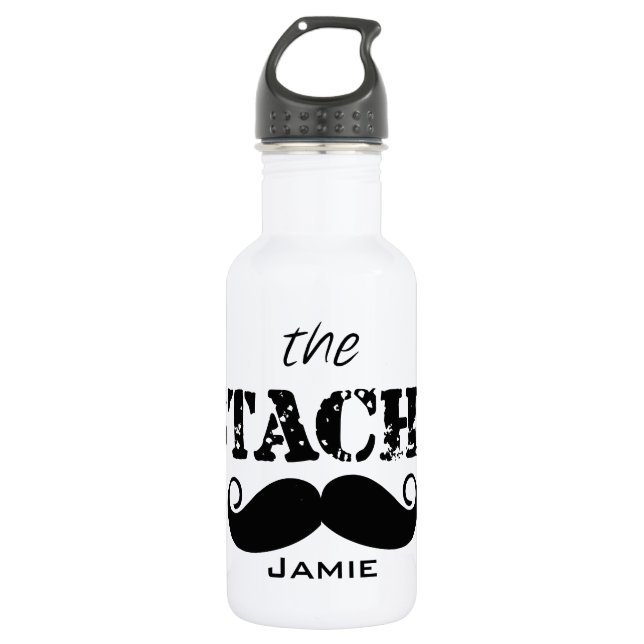 Das Muster der Stache Mustache Edelstahlflasche (Vorderseite)