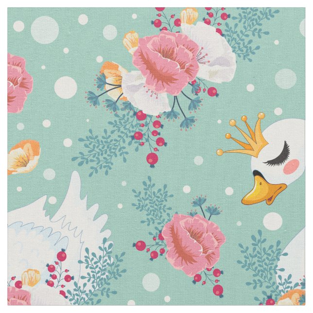 Das Muster der Swan Princess Stoff (Nahaufnahme)
