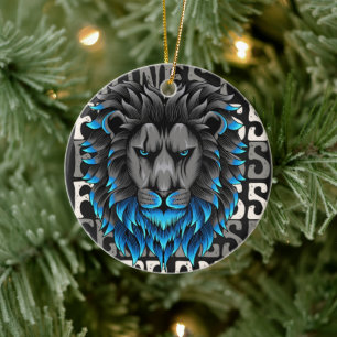 Das Muster der Zierlöwe ist positiv Keramik Ornament