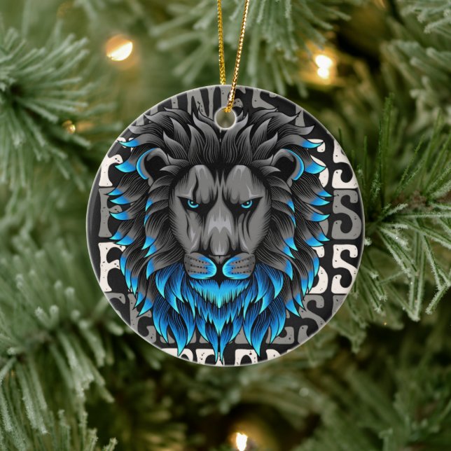 Das Muster der Zierlöwe ist positiv Keramik Ornament (Baum)