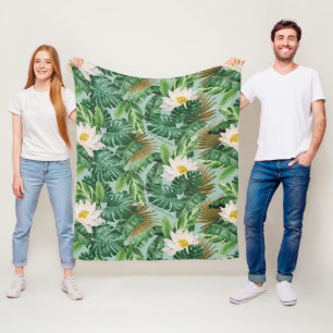 Das Muster des tropischen Lotus-Lotus Fleecedecke