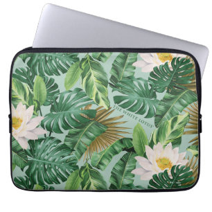 Das Muster des tropischen Lotus-Lotus Laptopschutzhülle