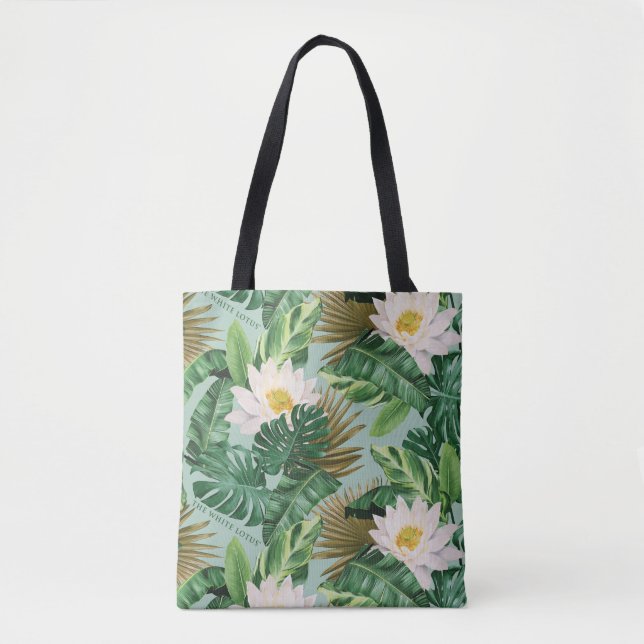Das Muster des tropischen Lotus-Lotus Tasche (Vorderseite)