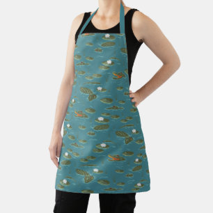 Das Muster des weißen Lotus Alligator Schürze
