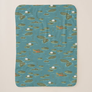 Das Muster des weißen Lotus Alligator Sherpadecke