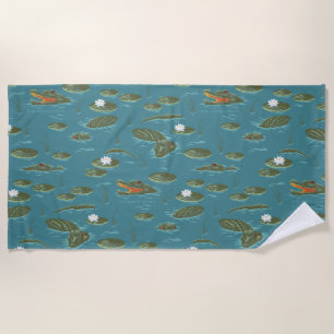 Das Muster des weißen Lotus Alligator Strandtuch