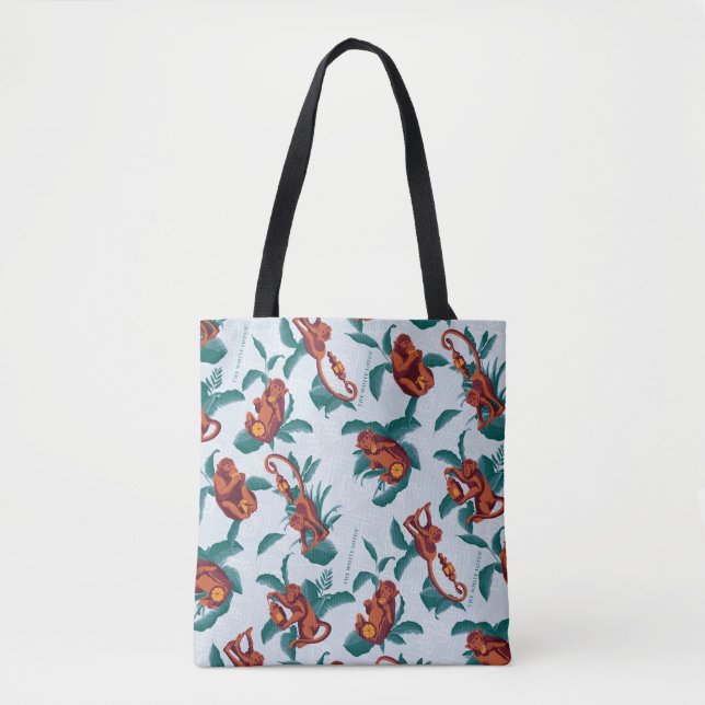 Das Muster des weißen Lotus spielt für die Affen Tasche (Vorderseite)