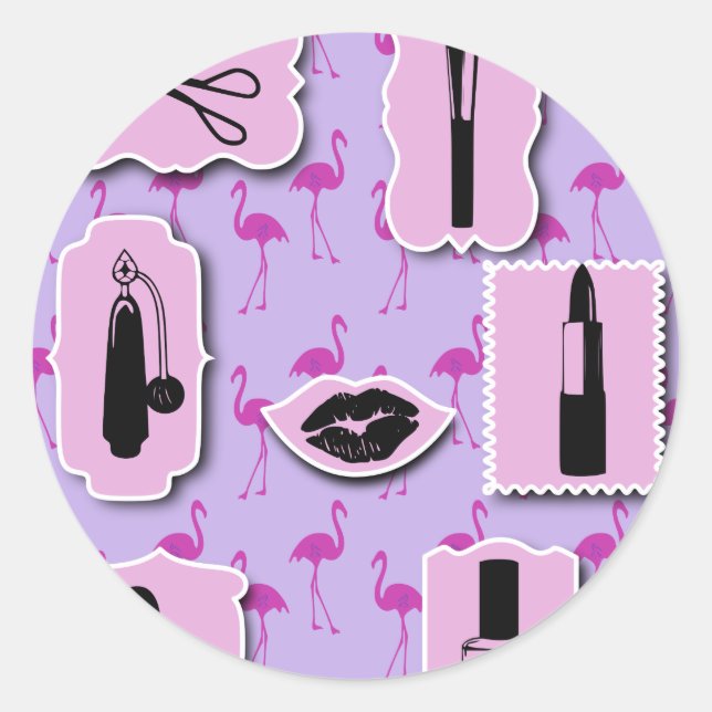 Das Muster für cosmetische Logos Runder Aufkleber (Vorderseite)