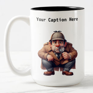 Das Mysterium "Britischer Detektiv-Cartoon" Zweifarbige Tasse