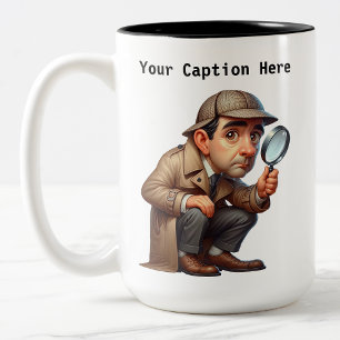Das Mysterium "Britischer Detektiv-Cartoon" Zweifarbige Tasse