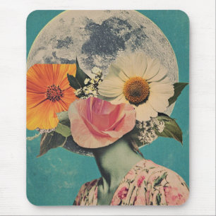 Das Mysterium unter dem Mond blühen Mousepad