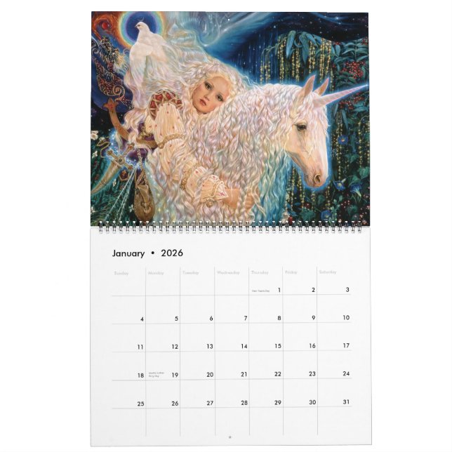 "Das mystische Einhorn-" Kalender durch Elizabeth (Jan 2026)