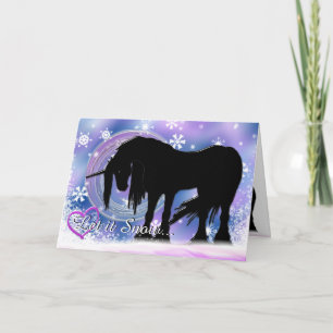 Das mystische Schwarze Einhorn (Lass es schneien) Karte