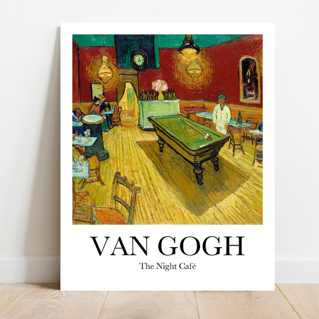Das Nachtcafé von Vincent Van Gogh Poster (Van Gogh's "The Night Cafe" poster - Vibrant colors, starry night, cafe scene.)