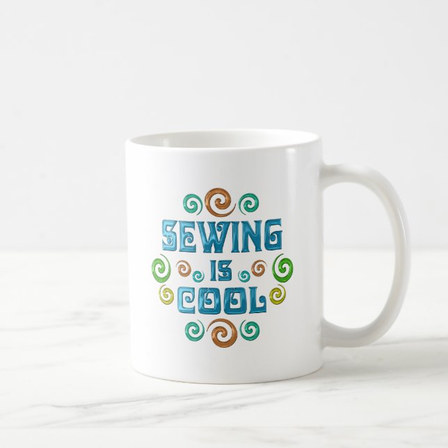 Das Nähen ist cool Kaffeetasse (Rechts)