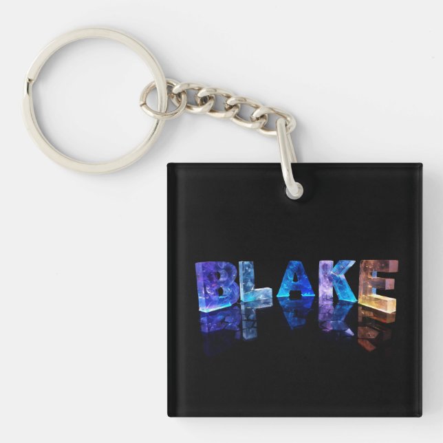 Das Namensblake in den Lichtern 3D Schlüsselanhänger (Vorderseite)