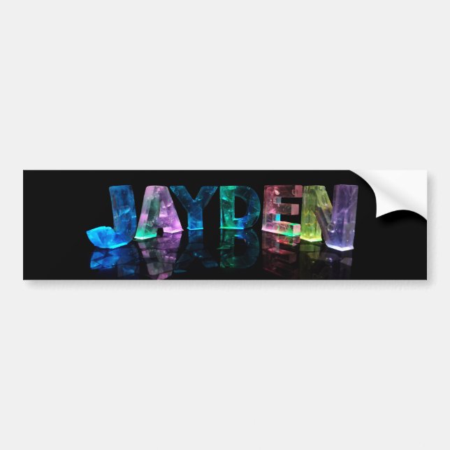 Das NamensJayden in 3D beleuchtet (Fotografie) Autoaufkleber (Vorne)