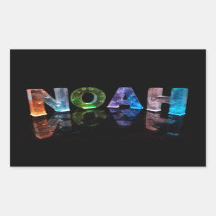 Das Namensnoah in 3D beleuchtet (Fotografie) Rechteckiger Aufkleber