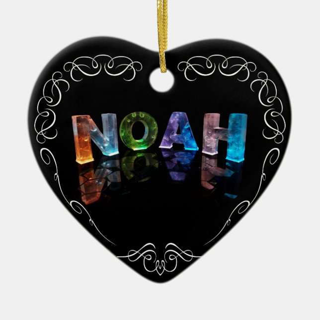 Das Namensnoah - Name in den Lichtern (Fotografie) Keramikornament (Vorne)