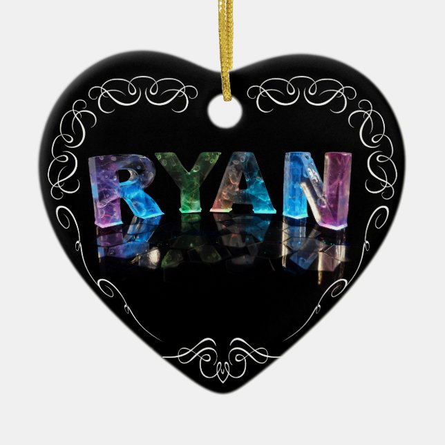 Das Namensryan in 3D beleuchtet (Fotografie) Keramik Ornament (Vorne)