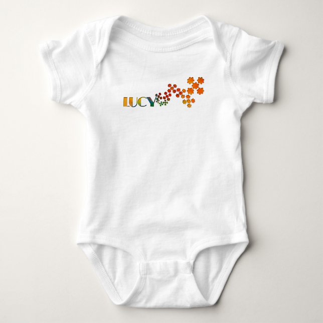 Das Namensspiel - Lucy Baby Strampler (Vorderseite)