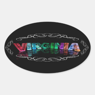 Das Namensvirginia - Name in den Lichtern Ovaler Aufkleber