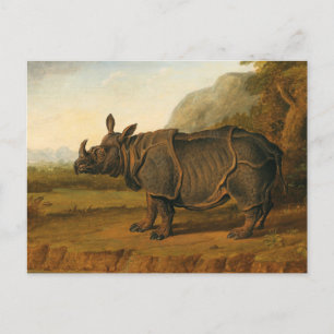 Das Nashorn Clara von Jean-Baptiste Oudry Postkarte