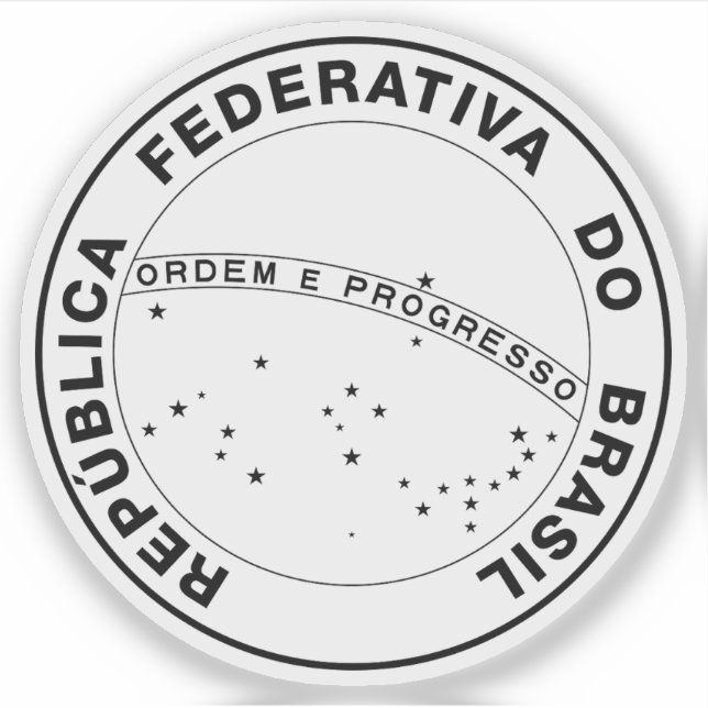 Das Nationale Siegel Brasiliens (b/w-Fassung) Aufkleber (Vorderseite)