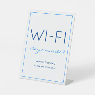 Das Nautical Beach Blue Wi-Fi Gästekennzeichen Sockelschild