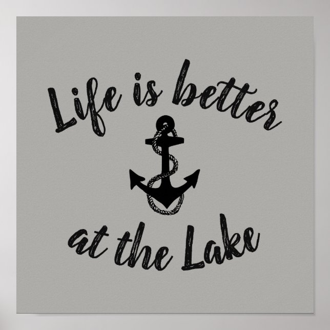 DAS Nautische LEBEN IST AM SEE BESSER UND am Anker Poster (Vorne)