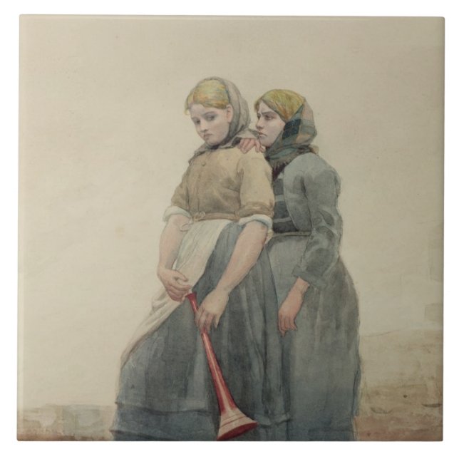 Das Nebelhorn, 1883 (w/c) Fliese (Vorderseite)