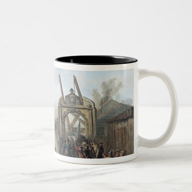 Das Nehmen der Bastille, am 14. Juli 1789 Zweifarbige Tasse (Rechts)