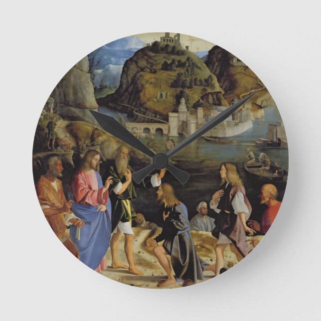 Das Nennen der Söhne von Zebedee (Platte) Runde Wanduhr (Vorderseite)