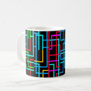 Das Neon-Retro-Gitter Kaffeetasse