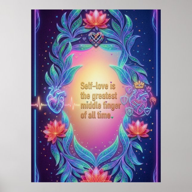 Das Neon-Souveräne Herz Poster (Vorne)