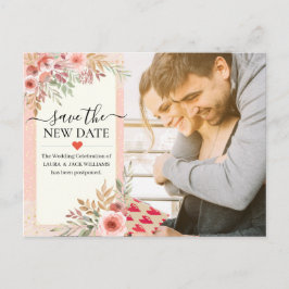 Das neue Date Chic Wedding Postponement Foto geret Ankündigungspostkarte