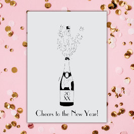 Das neue Jahr Champagner-Flaschengruss Karte