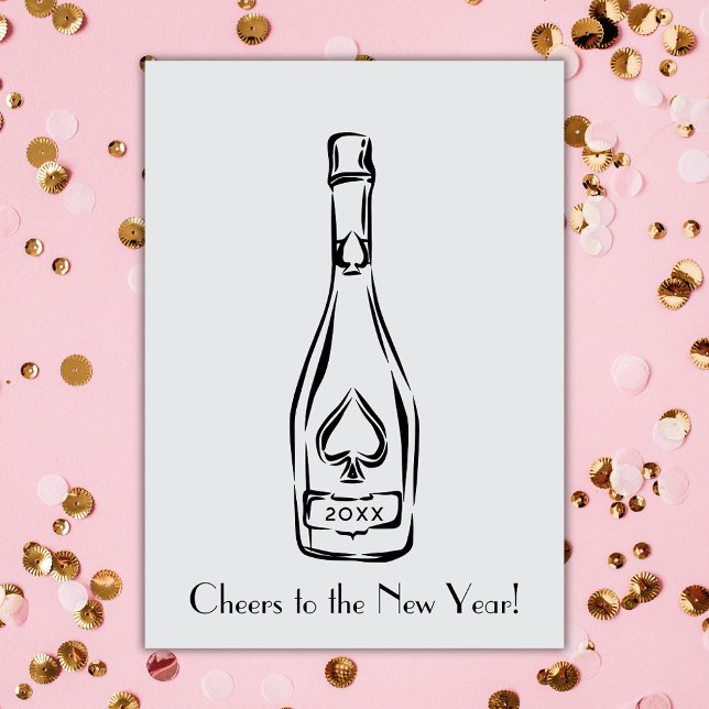 Das neue Jahr Champagner-Flaschengruss Karte (Von Creator hochgeladen)